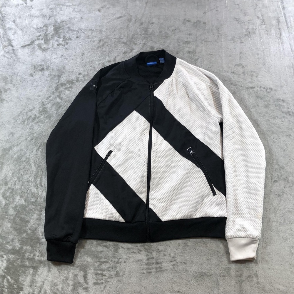 Adidas Equipment ADV 91-17 Jacket Womens Small Black White Track Zip Mesh Bomber